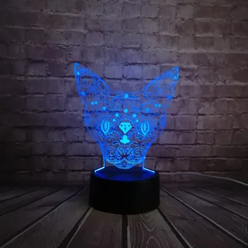 

NEW Mysterious Animal Cat Stag Head 3D USB RC Lamp 7 Colors Change Illusion Night Light Table Desk Lampara kid toy Bedroom Decor