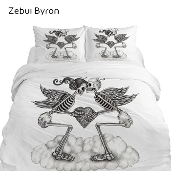 

3D Luxury Bedding Set King/Queen/Double/Eruo Size,Custom Print Blanket/Quilt/Duvet Cover Set,Love angel Skull Bed Set,Drop Ship
