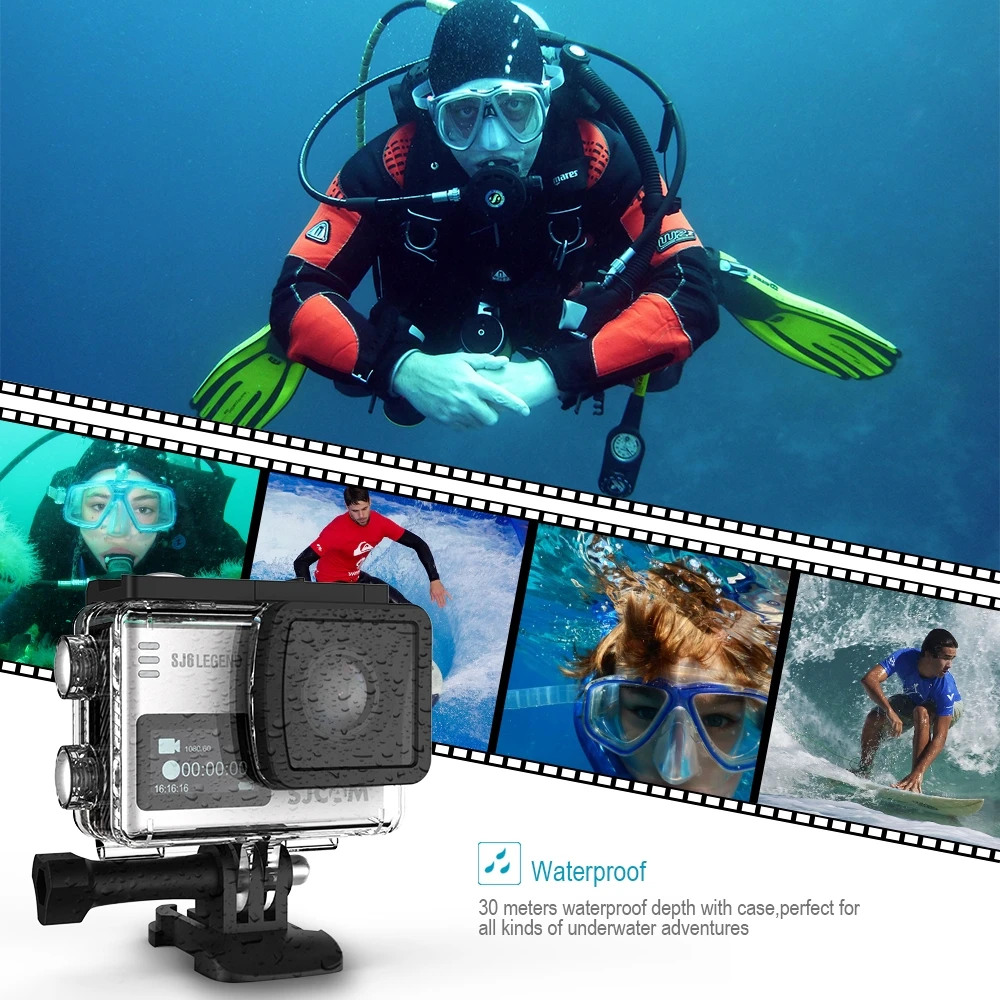Экшн камера SJCAM SJ6 LEGEND 4 к wifi 1080 P/30fps 2 0 lcd 170 объектив Спорт Ultra HD DV 30 м водостойкий