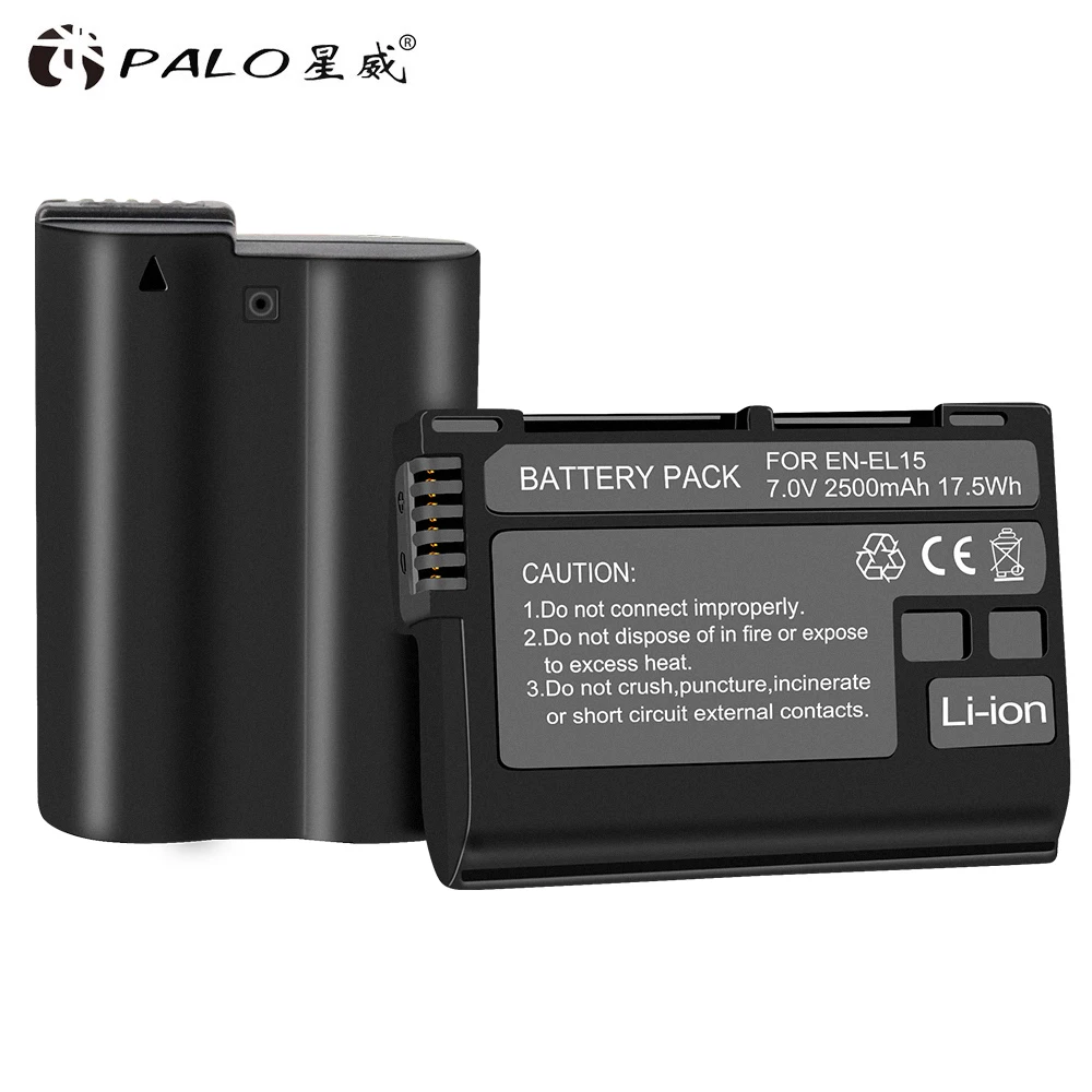 Palo 4 шт. 2500 мА/ч, EN-EL15 Li-Ion Батарея ENEL15 декодировать Камера Батарея для цифровых зеркальных фотокамер Nikon D600 D800 D800E D810 D7000 D7100 D7200 V1