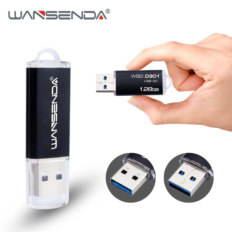 

New WANSENDA USB 3.0 Flash Drive High Speed Pen Drive 8GB 16GB 32GB 64GB 128GB 256GB Metal Pendrive USB Stick 3.0 Memory Disk