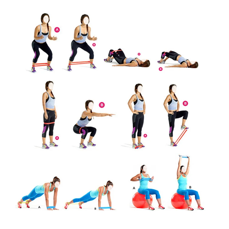 

High Quality 1 Set Fitness Resistance Bands Latex 5pcs Loop Set for Exercise Sports Fitness NCM99
