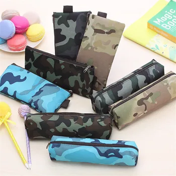 

Fashion Camuflagem Pencil Case Large Capacity Canvas Pen Bag Scholl Office Stationary Pencilcase Kawaii Creative Children Gift