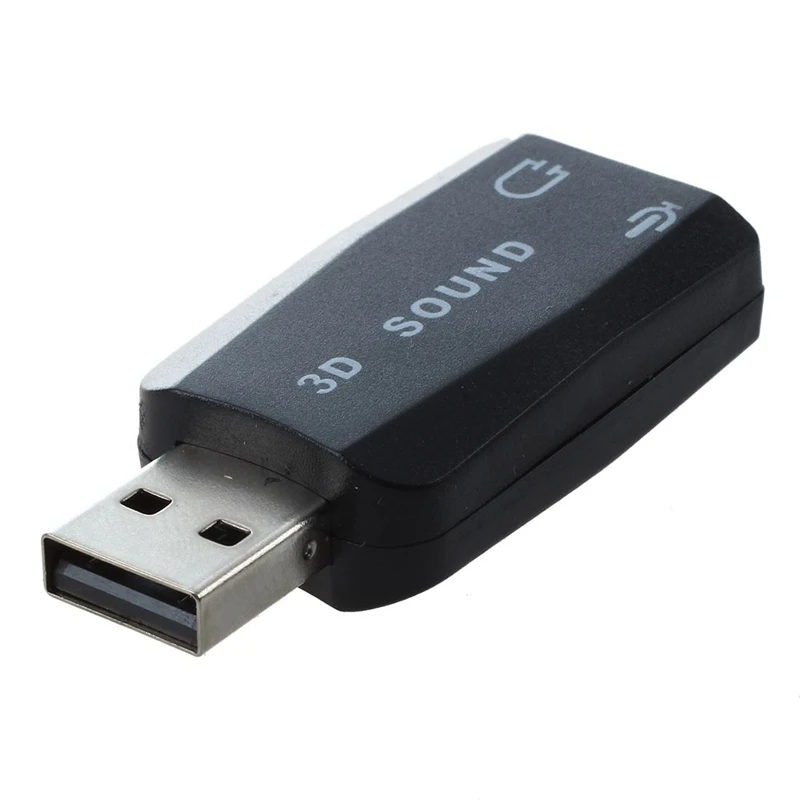 USB 3D Аудио Звуковая карта адаптер для наушников miniphone - Цвет: Black