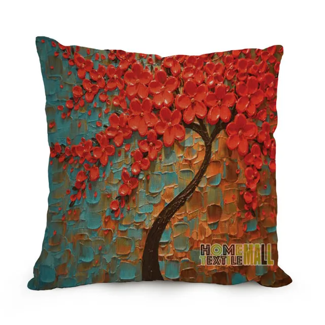 decorative cushion covers 60*60cm Cushion Cover Tree Cotton Linen Throw