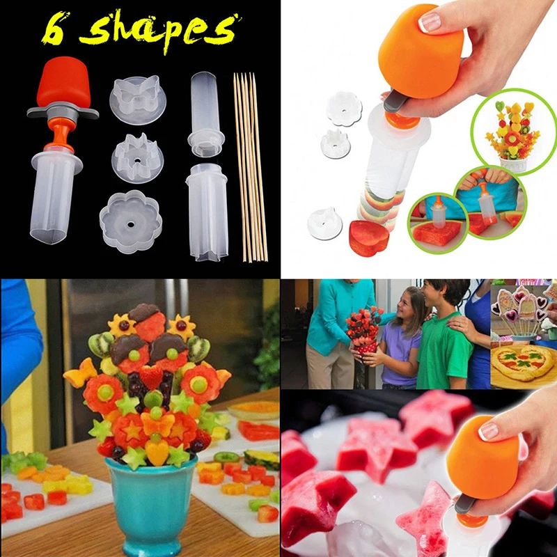 

Kitchen Gadgets Accessories Tools 1set Fruit Cake Cutting Vegetable DIY Push Pop Shaper Cutter Food Decor Tools Food Decorator