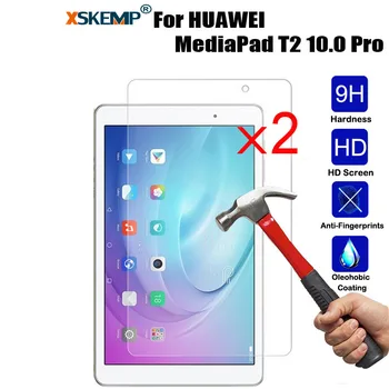 

XSKEMP 2Pcs/Lot Tempered Glass Film For HUAWEI MediaPad T2 10.0 Pro Tablet PC Screen Protector Explosion-Proof Protective Guard