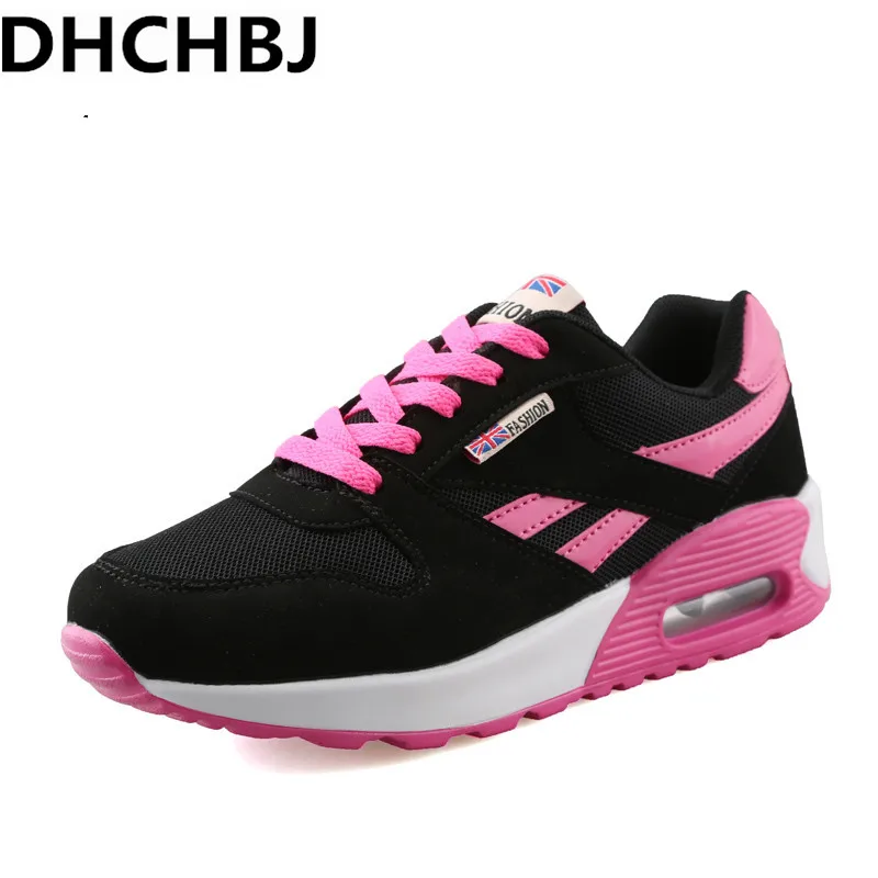 

2019 New Women Training Shoes Air Cushion Woman Sport Sneakers Brand 3 Colors Lace Up Gym Sneakers Girls Wearable Jogging Shoes
