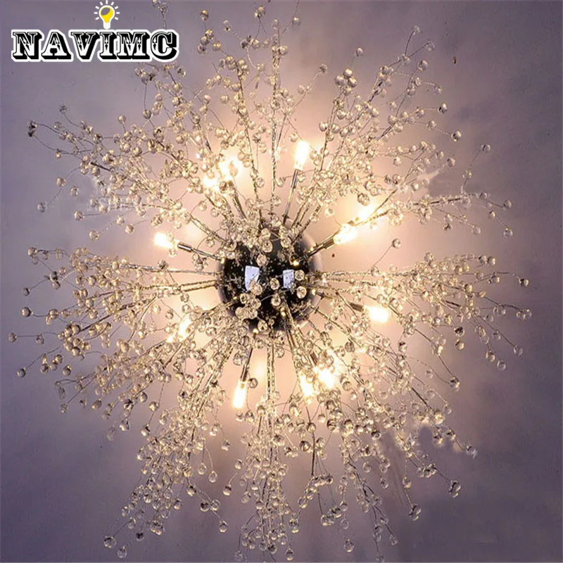 Modern Dandelion LED Flush Mount Ceiling Light Clear Crystal Lamp for Kitchen Bedroom Living Room Foyer Elegant Lighting Fixture Modern Dandelion LED Flush Mount Ceiling Light Clear Crystal Lamp for Kitchen Bedroom Living Room Foyer Elegant Lighting Fixture