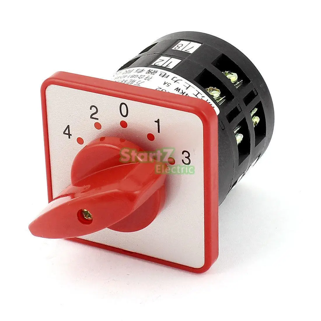 

AC 380V 5A 12 Terminals 5 Positions 2 Pole Rotary Selector Cam Changeover Switch