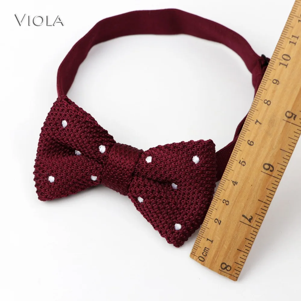 Однотонные вязаные детские комплекты в горошек с бантом для родителей и детей