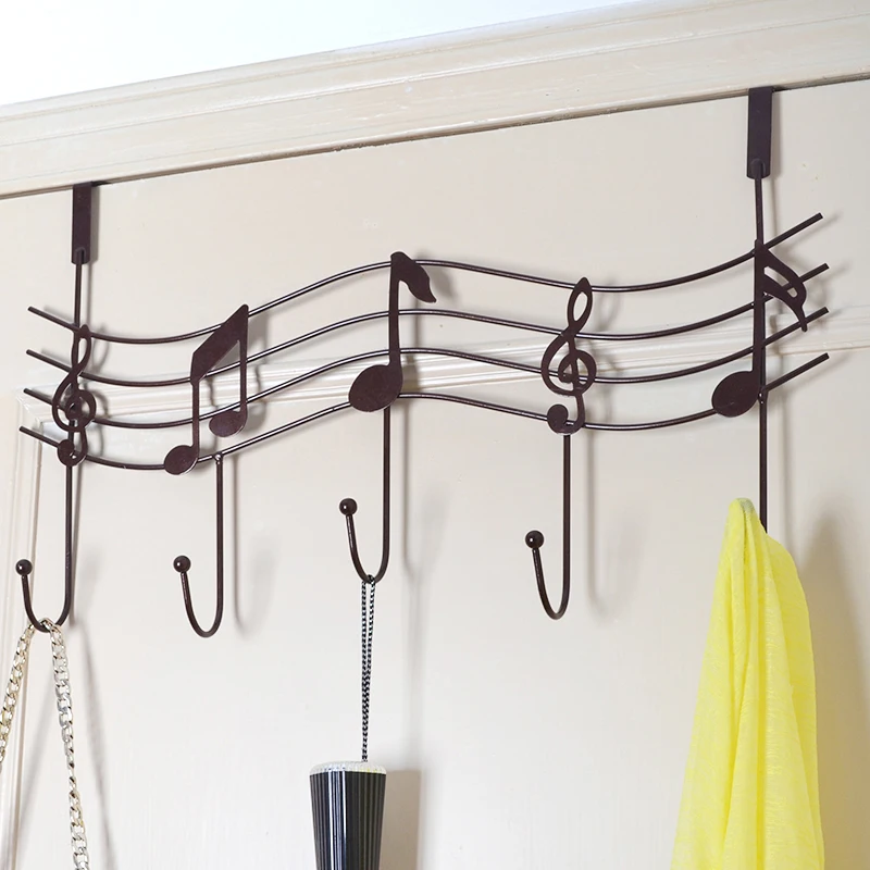 buy 5 Hooks Over Door Accessory Holder Organizer Rack Decorative Hanger for Scarf Belt Hat Jewelry XHC88