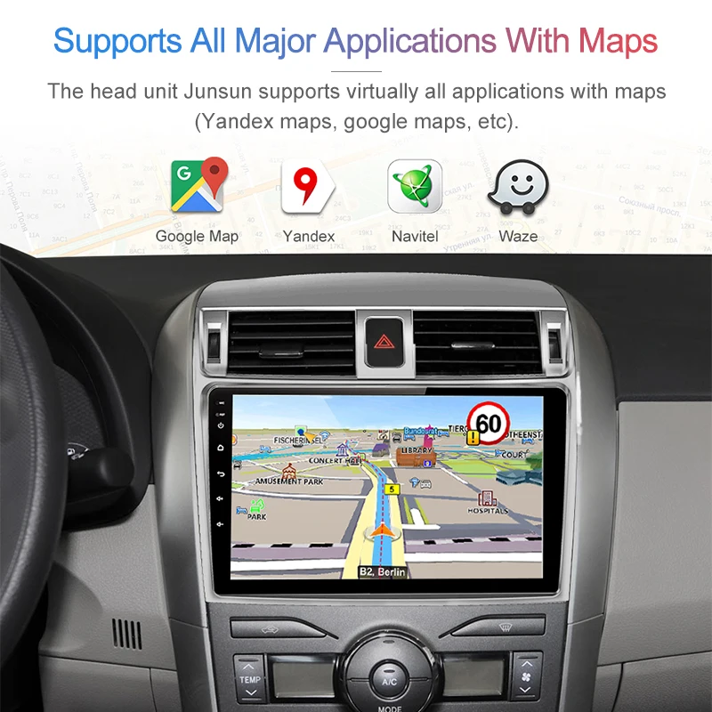 Junsun 2 Din мультимедийный видео плеер Android 8,1 gps навигация радио для Toyota Corolla E140/150 2006-2013 no 2 din dvd Радио