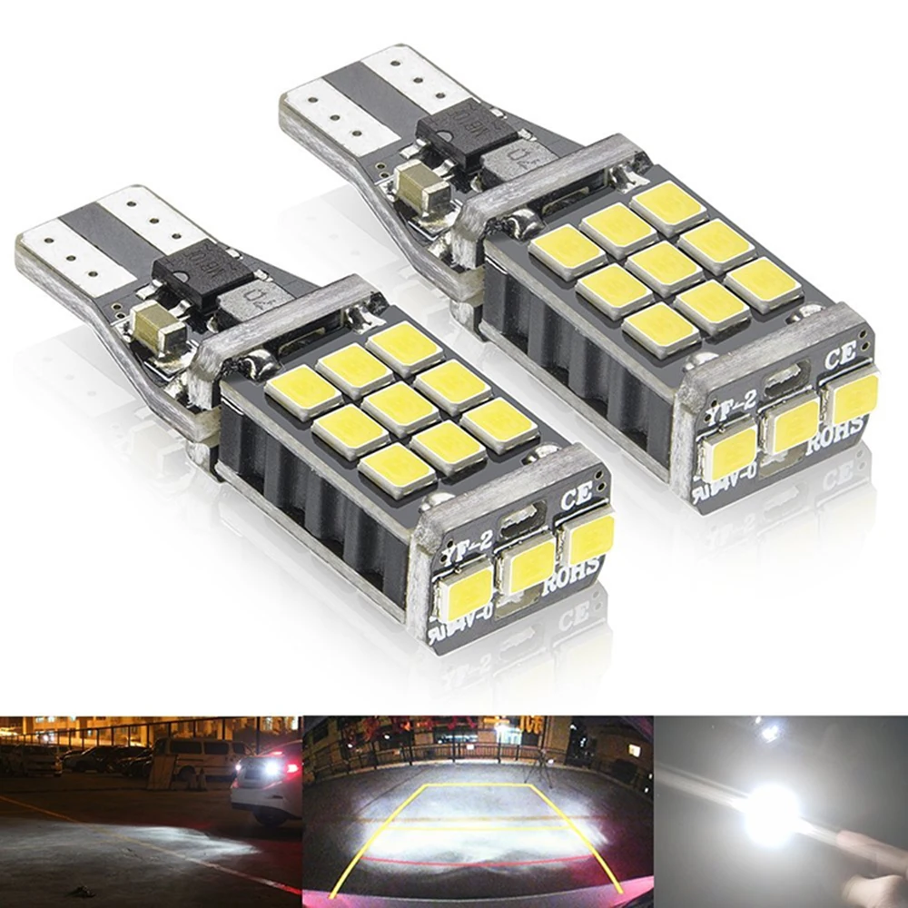 2Pcs 1100 Lumen 921 912 LED spare reversing light bulb T15 21SMD 2835