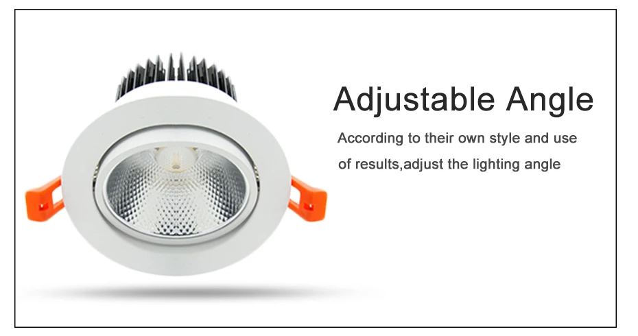 [DBF]Angle Adjustable LED Recessed Downlight Dimmable 7W 9W 12W 15W 18W Epistar COB Chip Ceiling Spot Lamp with 110/220V Driver