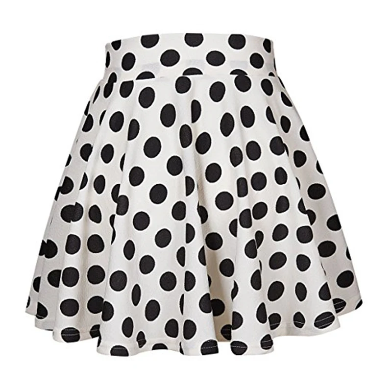 Новая женская мини-юбка для девочек, винтажная юбка в горошек с эластичной резинкой на талии, юбки с высокой талией
