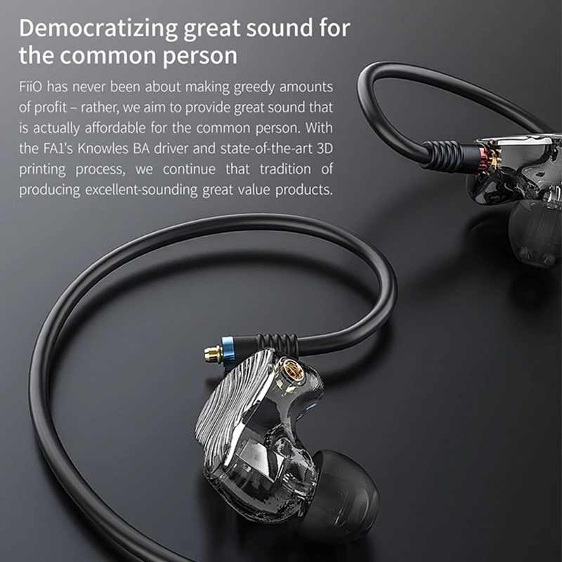  Fiio FA1 Knowles ED-33357 Single Balanced Armature Driver HiFi In-ear Earphone Monitor with Detacha