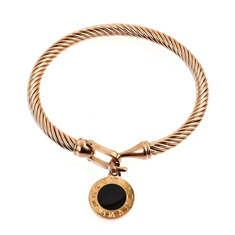 MSX Fashion Gold Color Stainless Steel Bangle Bracelet Vintage Love Roman Numerals Wristband Bracelets Bangles For Men Women bangle bracelet stainless steel bracelet