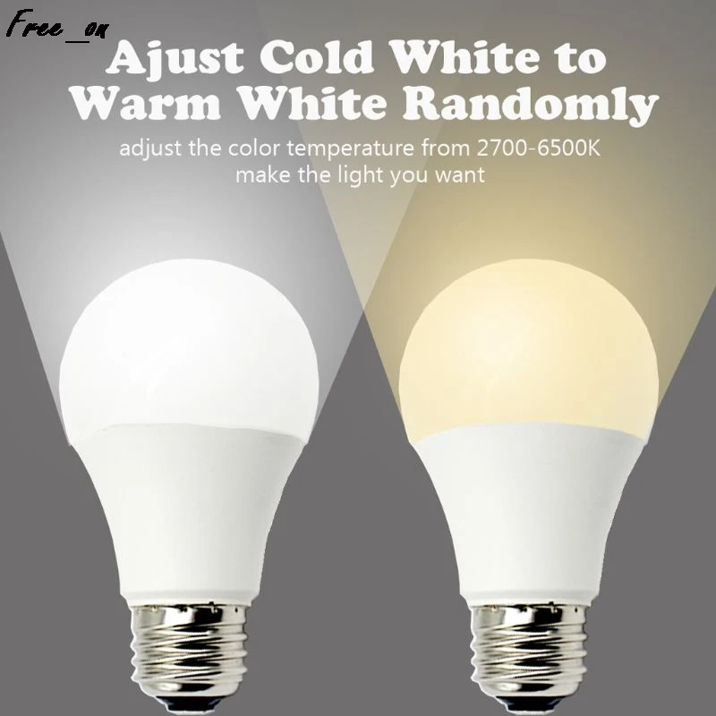 

AC110-240V E27 LED Smart Wifi Bulb Dimmable Cold/Warm White Voice Control