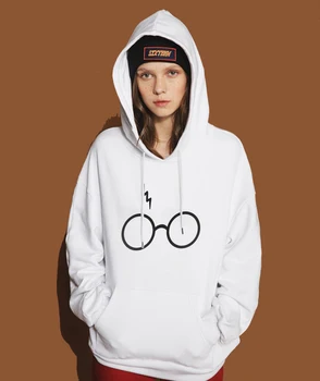 

2019 Spring Fleece Hoody Winter Sweatshirt Print Lightning Glasses Fashion Hip Hop Women's Sportsuit Kawaii Kpop Clothes Hoodies