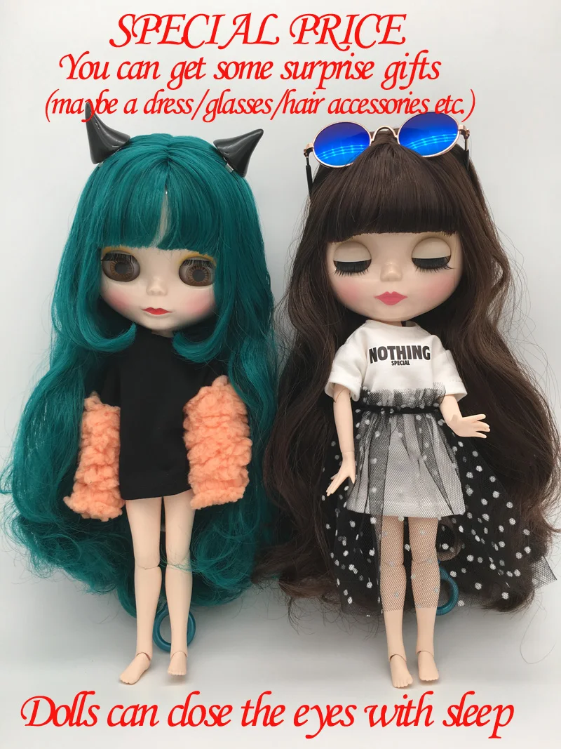 Специальная цена BJD шарнир S1-8 DIY Обнаженная кукла Blyth подарок на день рождения для девочки 4 цвета большие глаза куклы с красивыми волосами милая игрушка