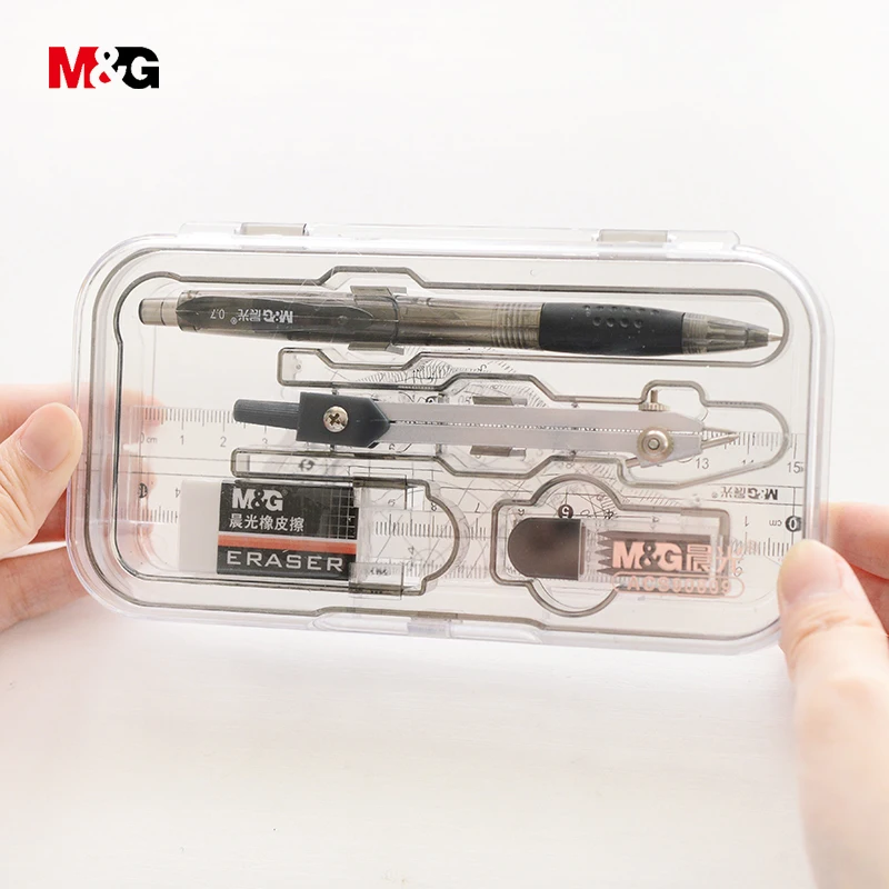 M& G брендовая школьная линейка механический карандаш ластик компасы набор канцелярских принадлежностей для офиса качественный чертежный набор для школьников