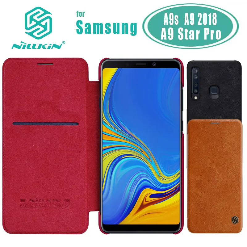 A9s Case for Samsung Galaxy NILLKIN Qin Business Flip Leather A9 2018 Card Slot Back Cover Phone | Мобильные телефоны и