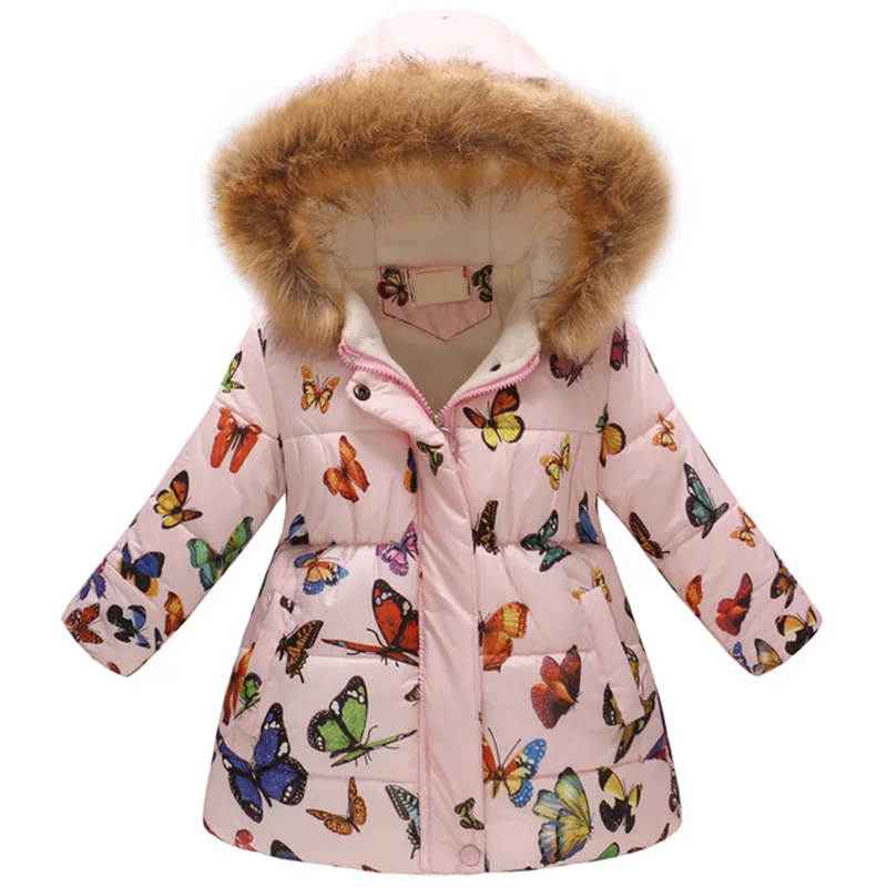 Новые модные куртки для девочек зимняя куртка для девочек, детская хлопковая куртка пальто с капюшоном и парки плотное Детское пальто Одежда для мальчиков от 3 до 10 лет