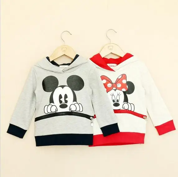 Bebe Garcon Fille Pull Veste Gris Blanc A Manches Longues A Capuche Mickey Minnie Pull Veste Garcons Filles Veste De Bande Dessinee 5 Pcs Lote Aliexpress