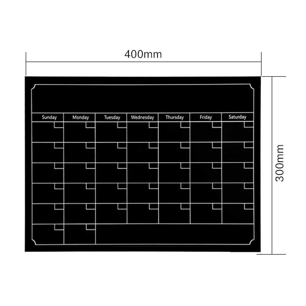 

2019 New 1PC Monthly chalkboard Chalk Board Blackboard Removable Wall Sticker Month Plan Calendar Memo DIY 40*30cm Hot sale jan3