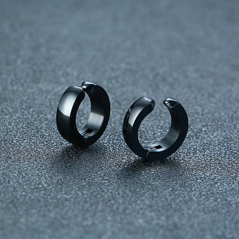 Stainles Steel Pairs Clip Earrings Men Ear Cuff Fashion Brand Unisex Punk Hip Jewelry