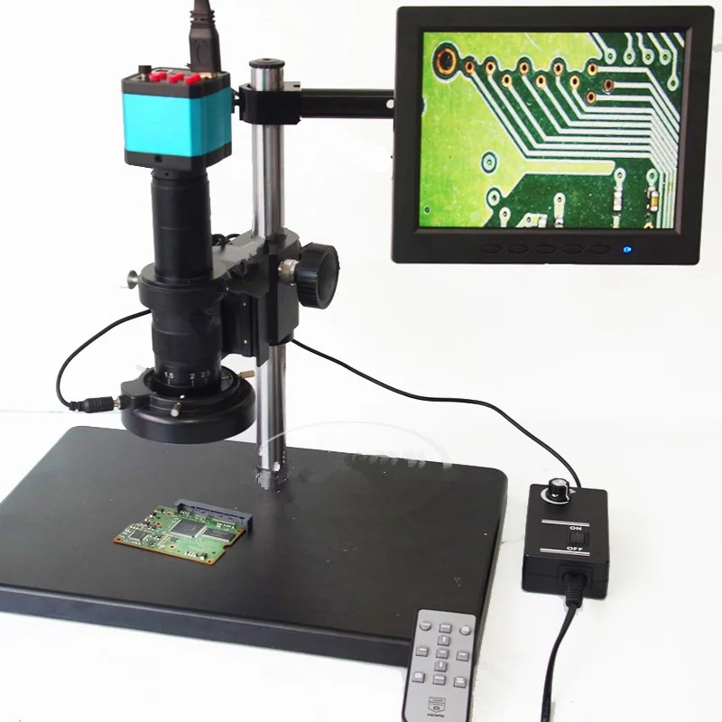 

HDMI Video Microscope 2 Million Pixel Camera C-Mount 0745 Zoom Lens 8-inch Display SD Card Storage Multifunction Microscope