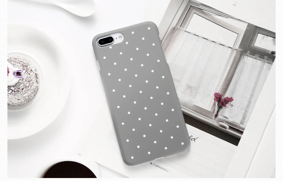DOEES Spot Pattern Case For iPhone 5 5S SE 6 6S 7 8 Plus X Case Plain Slim Ultra Thin Hard PC Phone Cover For i Phone 6 7 8 10 (10)