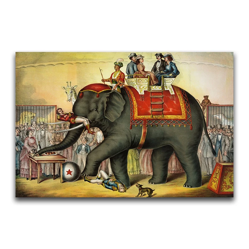 

5D DIY Full Square Diamond Painting Cross Stitch "Elephant show" 3D Diamond Embroidery Rhinestone Mosaic Home Decor Gift