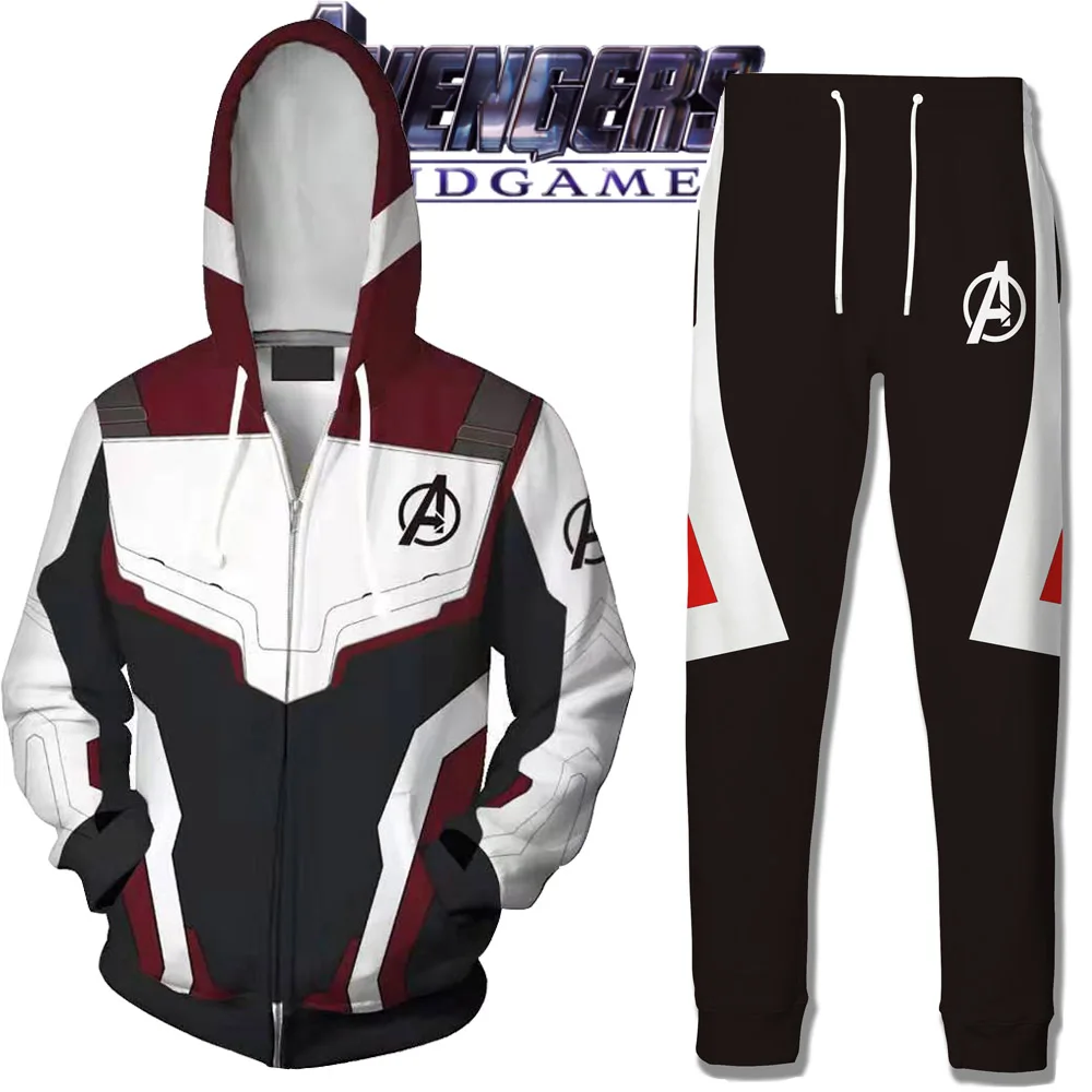 Avengers Endgame Hoodie Cosplay Jacket Sweatshirt Costumes Quantum Realm Pants Marvel superhero Hoodies Long Pant suit Costume