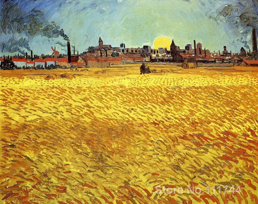 Pinturas A Oleo Da Arte Do Por Do Sol No Campo De Trigo Vincent Van Gogh Reproducao Artesanal De Alta Qualidade Oil Painting Dress Oil Painting Palette Knifepainting Oil Abstract Aliexpress