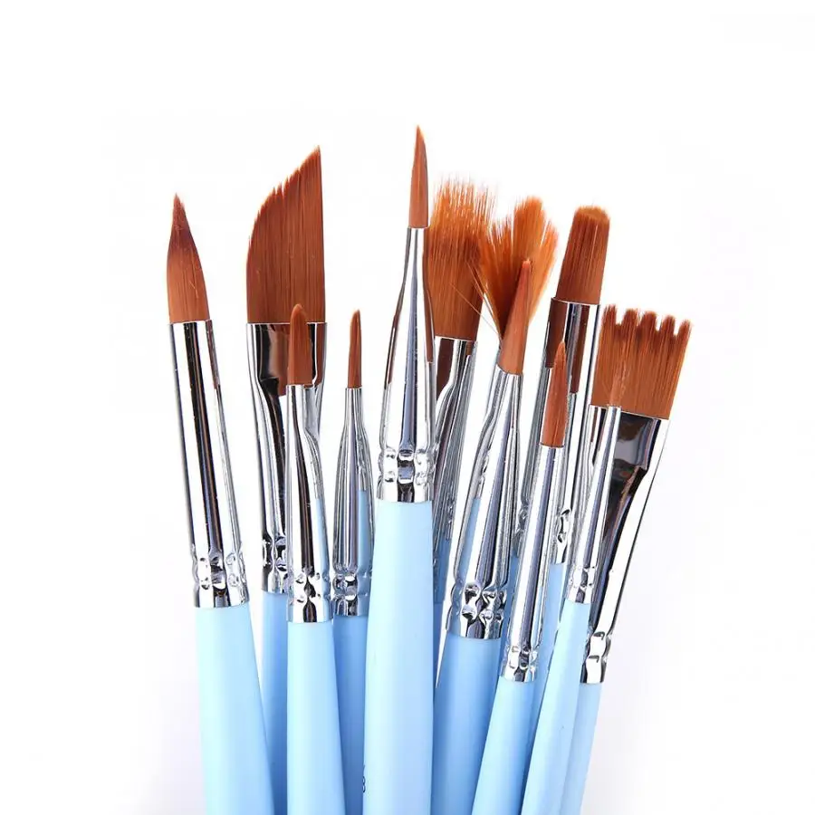 

Painting Brushes 12Pcs Paint Brushes Set Nylon Hair Painting Brush Oil Acrylic Brush Watercolor Pen Art