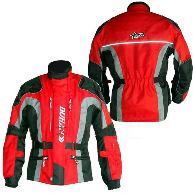 Moto rcycle DUHAN D-023 куртка для мужчин, Оксфорд мотопробег, гонки мото защита длинная ветрозащитная куртка теплая хлопковая подкладка - Цвет: Красный