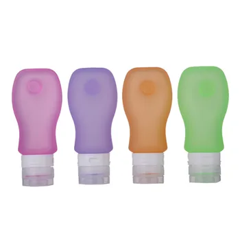 

4Pcs set 60/89ml Silicone Squeezable Portable Refillable Bottles 4 Colors Travel Containers For Lotion Shampoo Conditioner Set