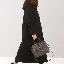 Размер S-10XL, толстый женский длинный пуховик, зимнее пальто, пуховик размера плюс, пуховик