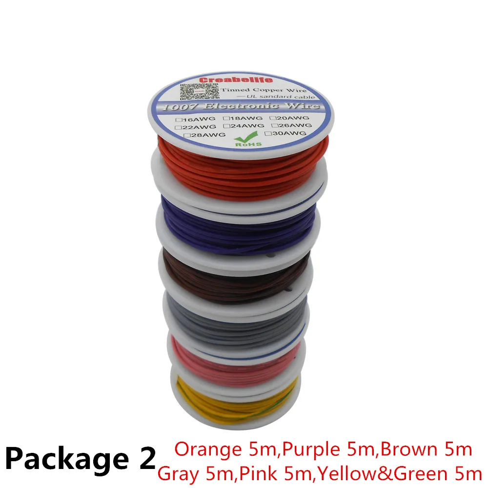 30m//box 18AWG 6 colors Each 5meters Electrical Wire Line Airline Copper PCB Wire