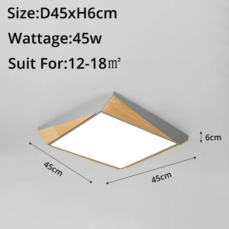 gray 45x6cm 36W Современные светодиодные потолочные лампы для гостиной спальни 95-265 в Внутреннее освещение потолочный светильник с дистанционным управлением - Цвет корпуса: gray 45x6cm 36W