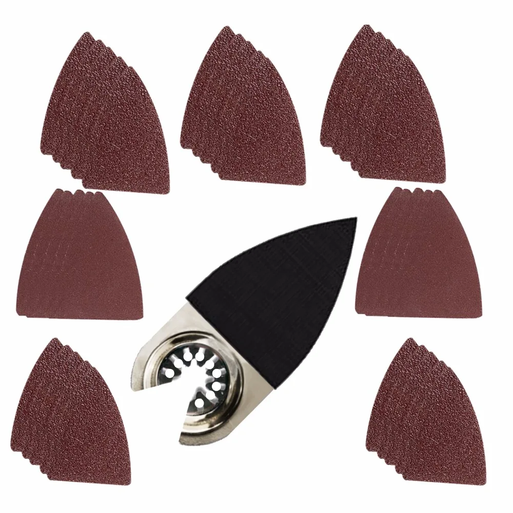 SPTA 100Pcs Sanding paper sanding sheet +Finger sanding pad for multi