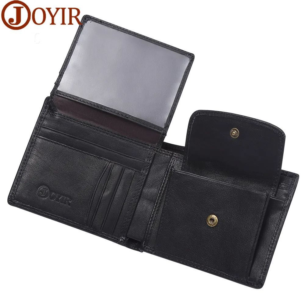 

JOYIR Genuine Leather Men Wallets Vintage Solid Wallet Men Card Holder Coin Purse Real Leather Cowhide Wallet Male Short Male521