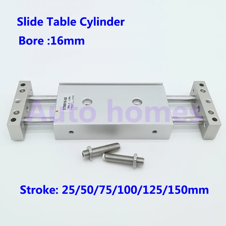 

double piston rod air actuator slide table pneumatic lift cylinder STMB bore 16mm stroke 25/50/75/100/125/150