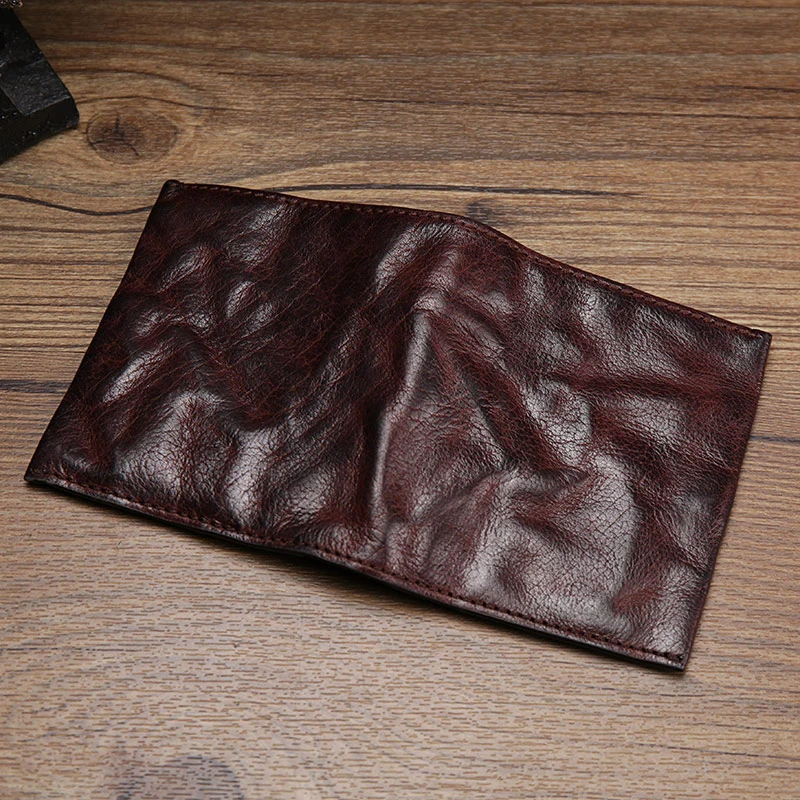 Ретро мужской маленький кошелек короткий кожаный молодежный верхний ...