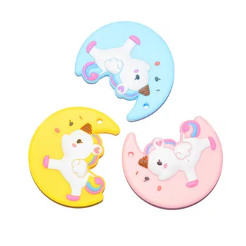 

1Pc DIY Nursing Accessories Food Grade Silicone Baby Teething Toys Soft Silicone Teethers Moon Unicorn Teether Baby Shower Gift