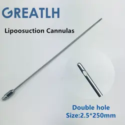 Двойной отверстие инъекции Cannula красота пластик хирургии пара микрокатетер липосакция инструменты липосакция Cannulas высокое качество