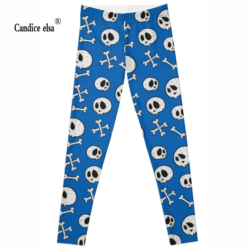 

Hot New Fashion SKULL &BONE Printed Female Fitness New Leggings Femininos Fashion Slim Elastic Pants Women Leggins Mujer
