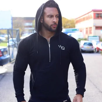 

2018 New Tracksuit for Boys Men Sport Bodybuilding Long Sleeve Running Slim Gym Hooded T-Shirt Sport Fitness Shirts